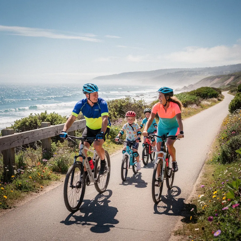Живописный вид на побережье Биг Сур с высокими скалами и океаном на фоне.